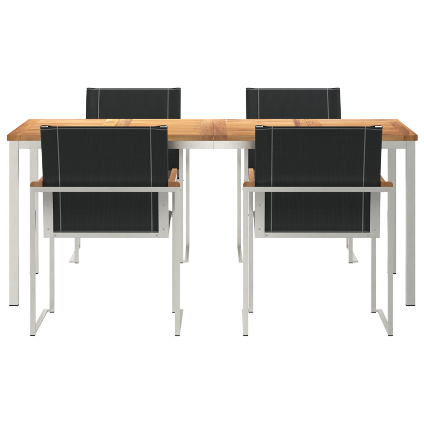 Hage Spisegruppe 5 pcs Massiv akasie tre og rustfritt stål