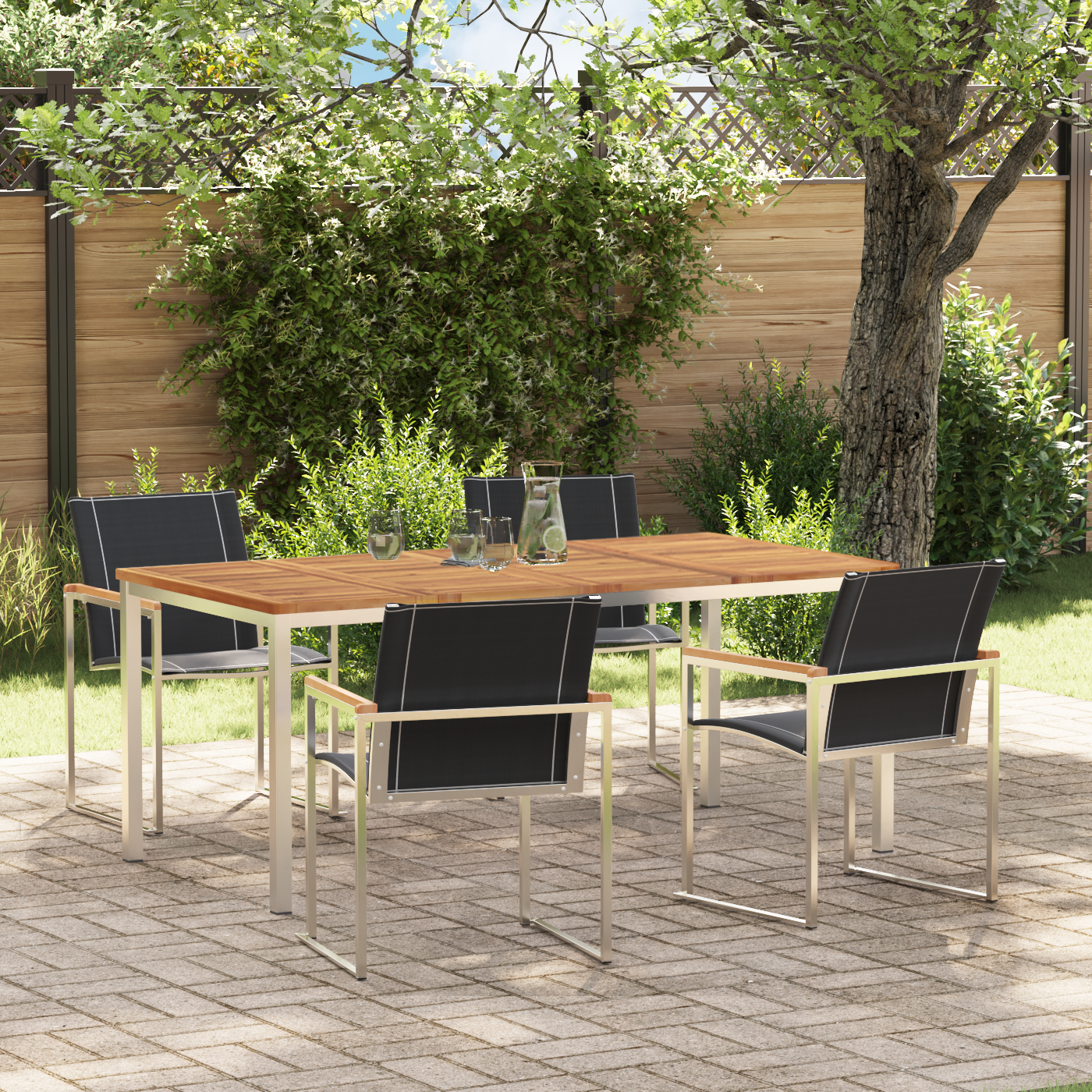HageSpisestueSett 5 pcs Solid Teaktre
