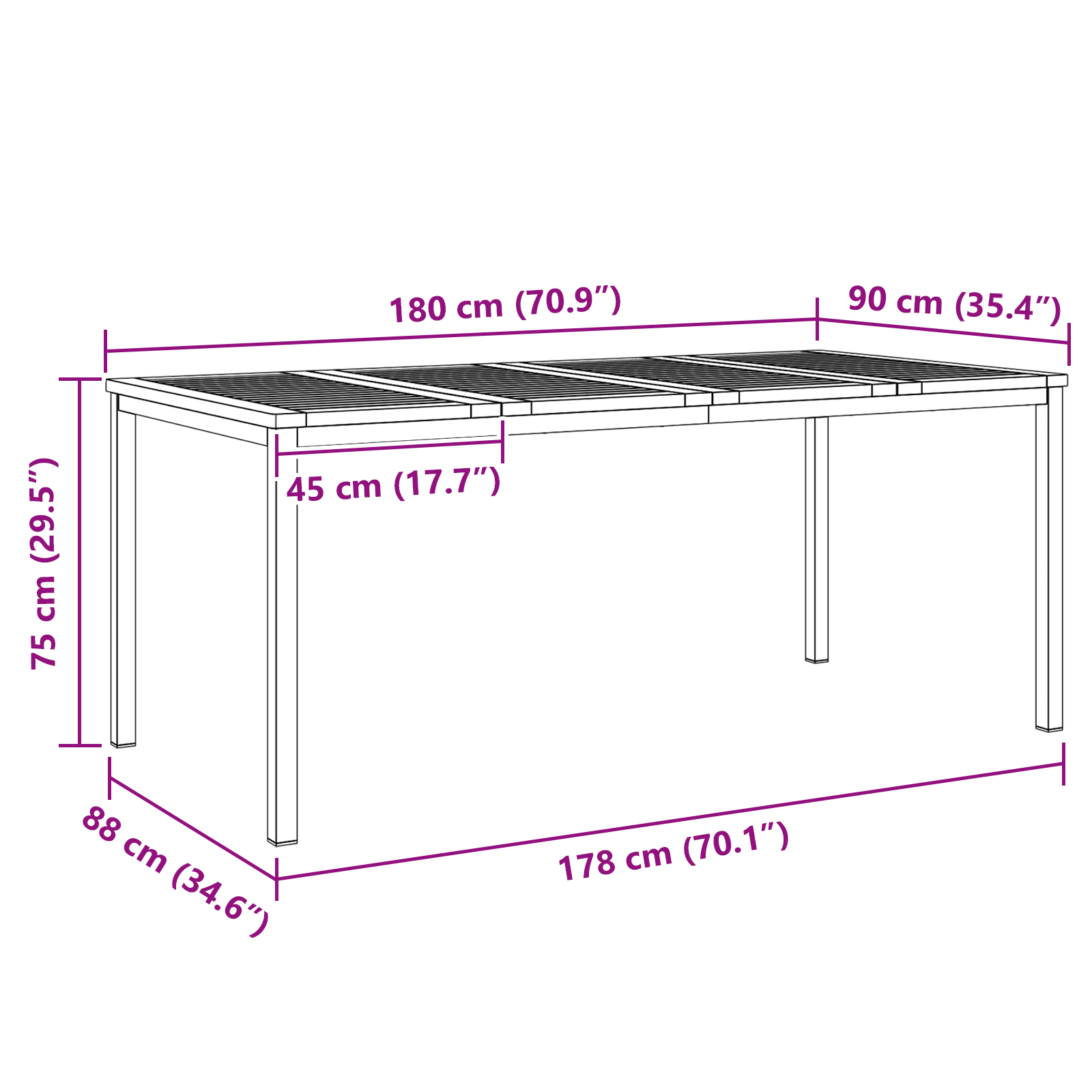 HageSpisestueSett 5 pcs Solid Teaktre