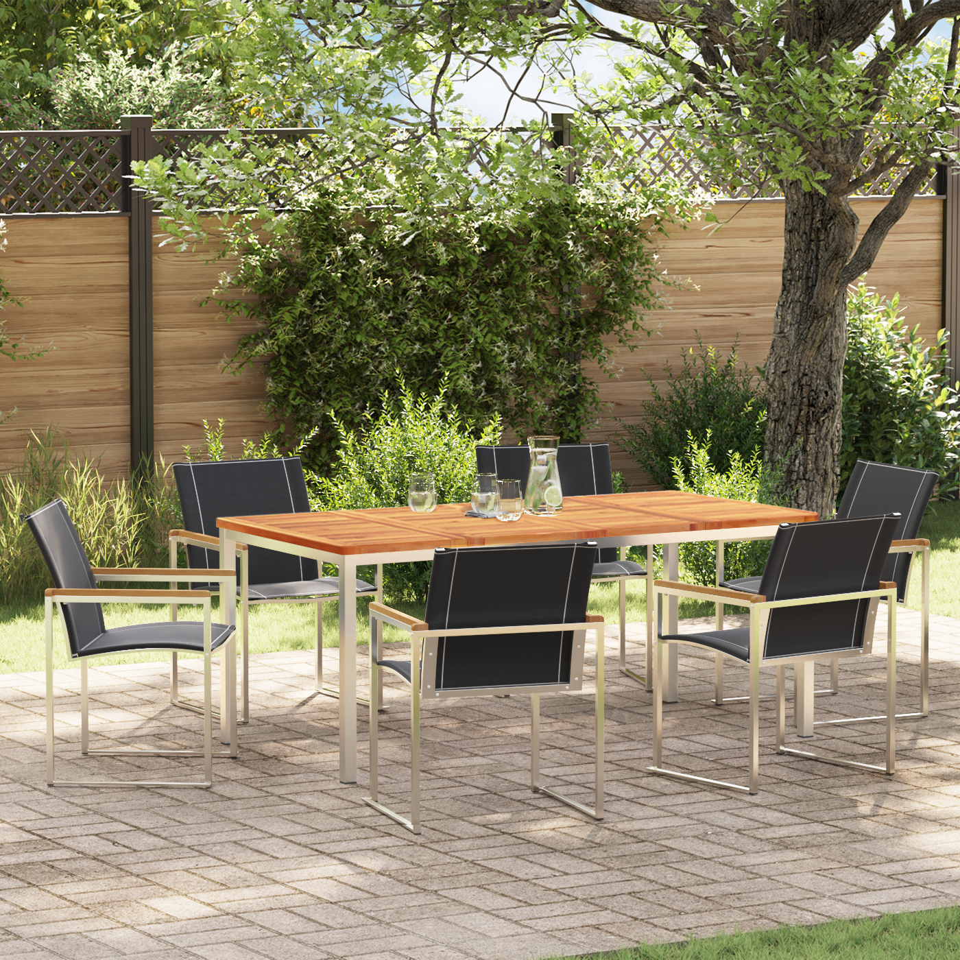 HageSpisestueSett 7 pcs Solid Teaktre