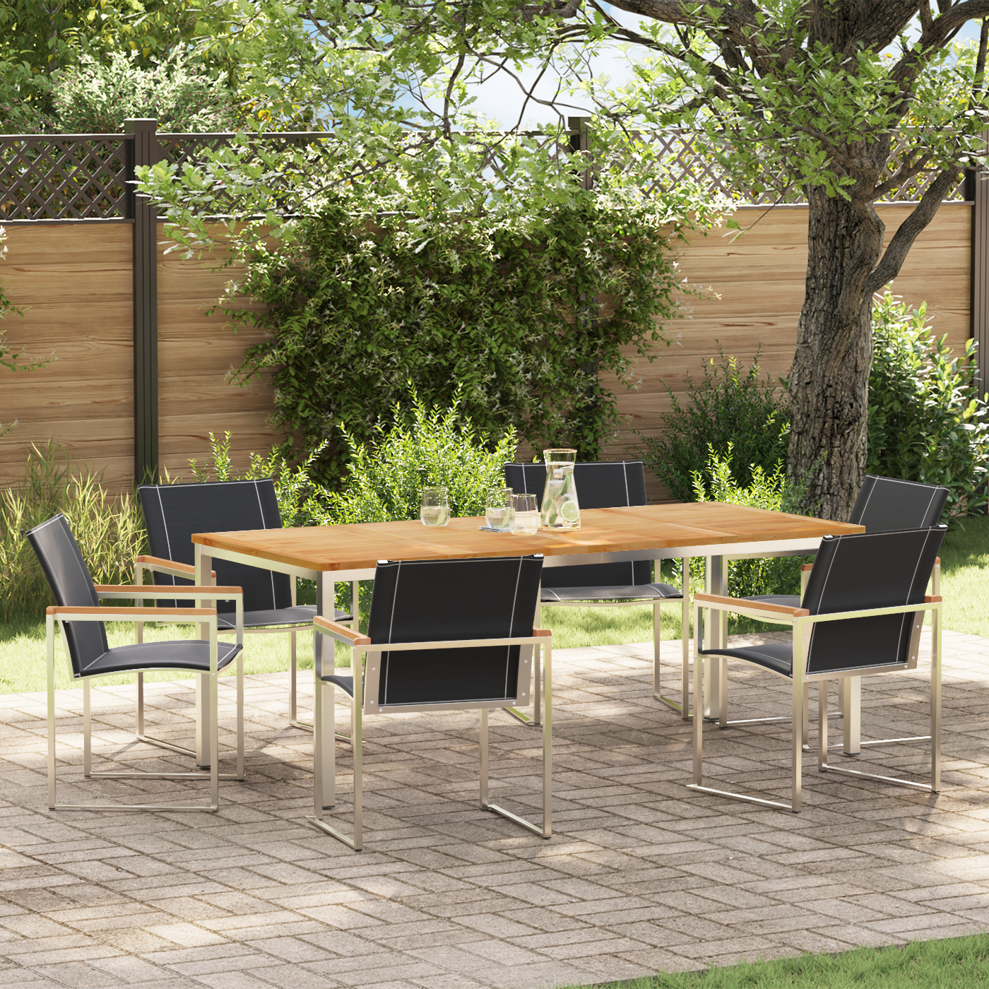 HageSpisestueSett 7 pcs Solid Teaktre