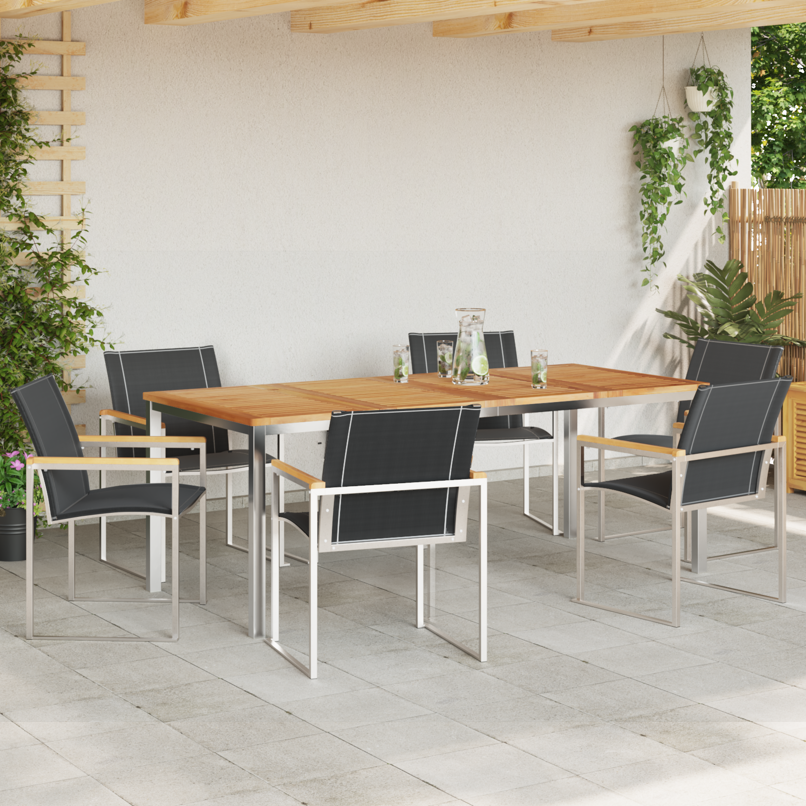 HageSpisestueSett 7 pcs Solid Teaktre