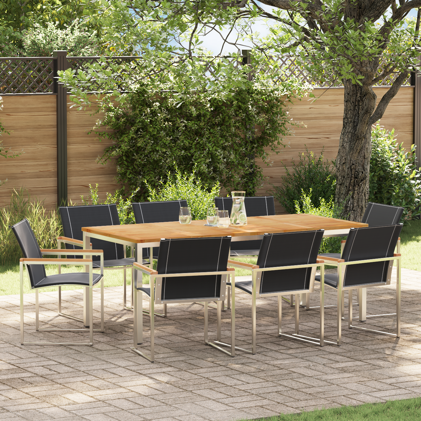HageSpisestueSett 9 pcs Solid Teaktre