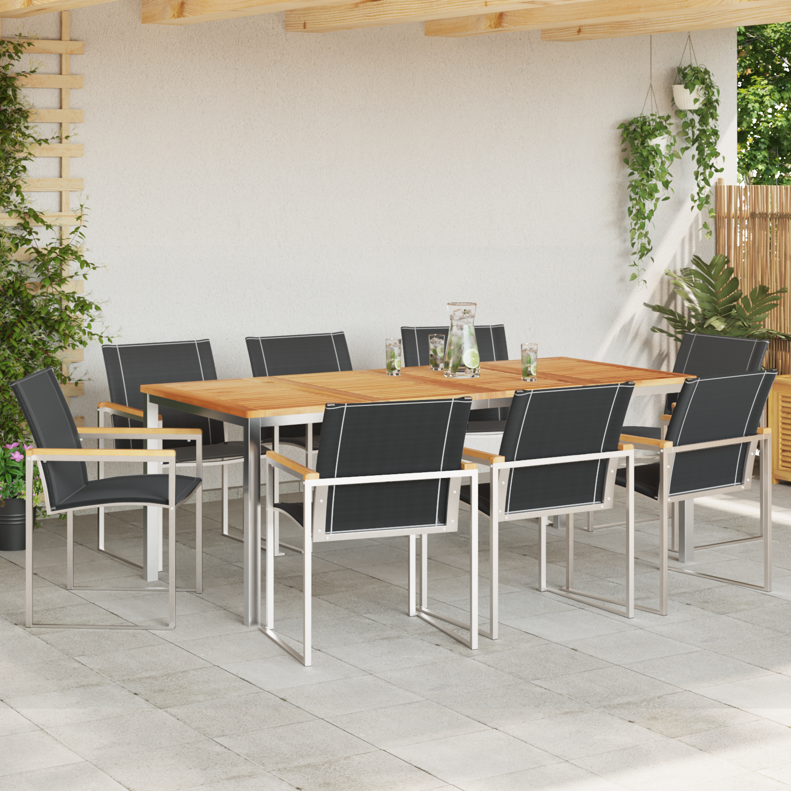 HageSpisestueSett 9 pcs Solid Teaktre