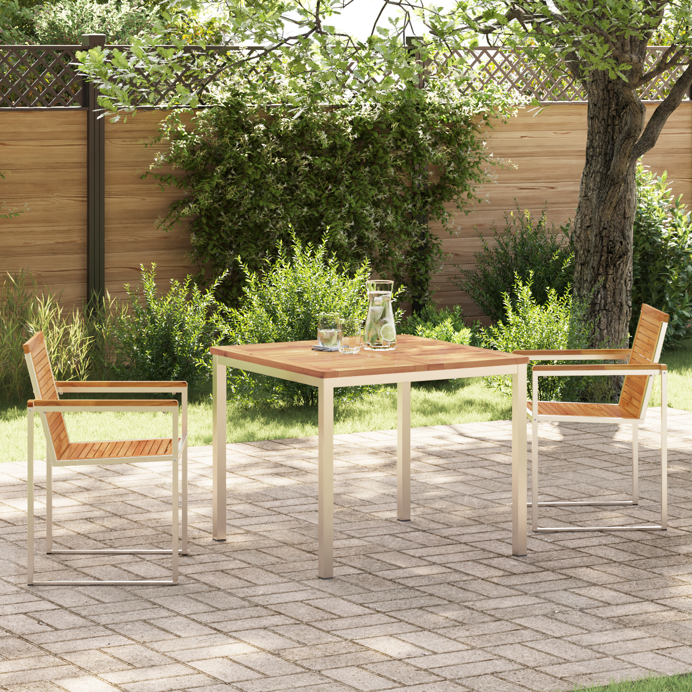 Hage Spisegruppe 3 pcs Massivt teaktre
