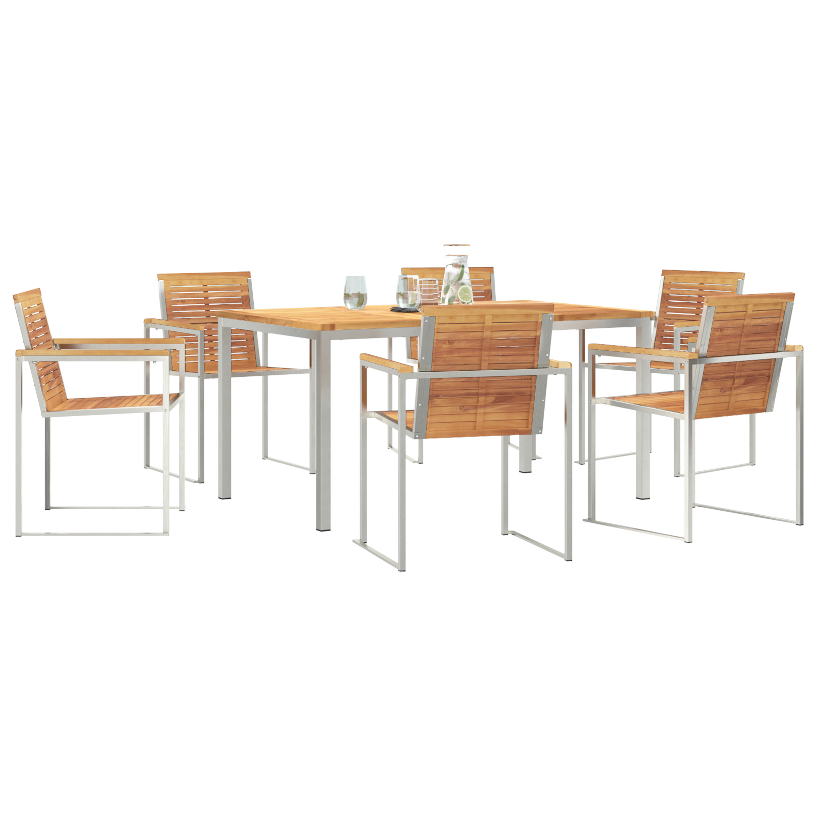 Hage Spisegruppe 7 pcs Massivt teaktre