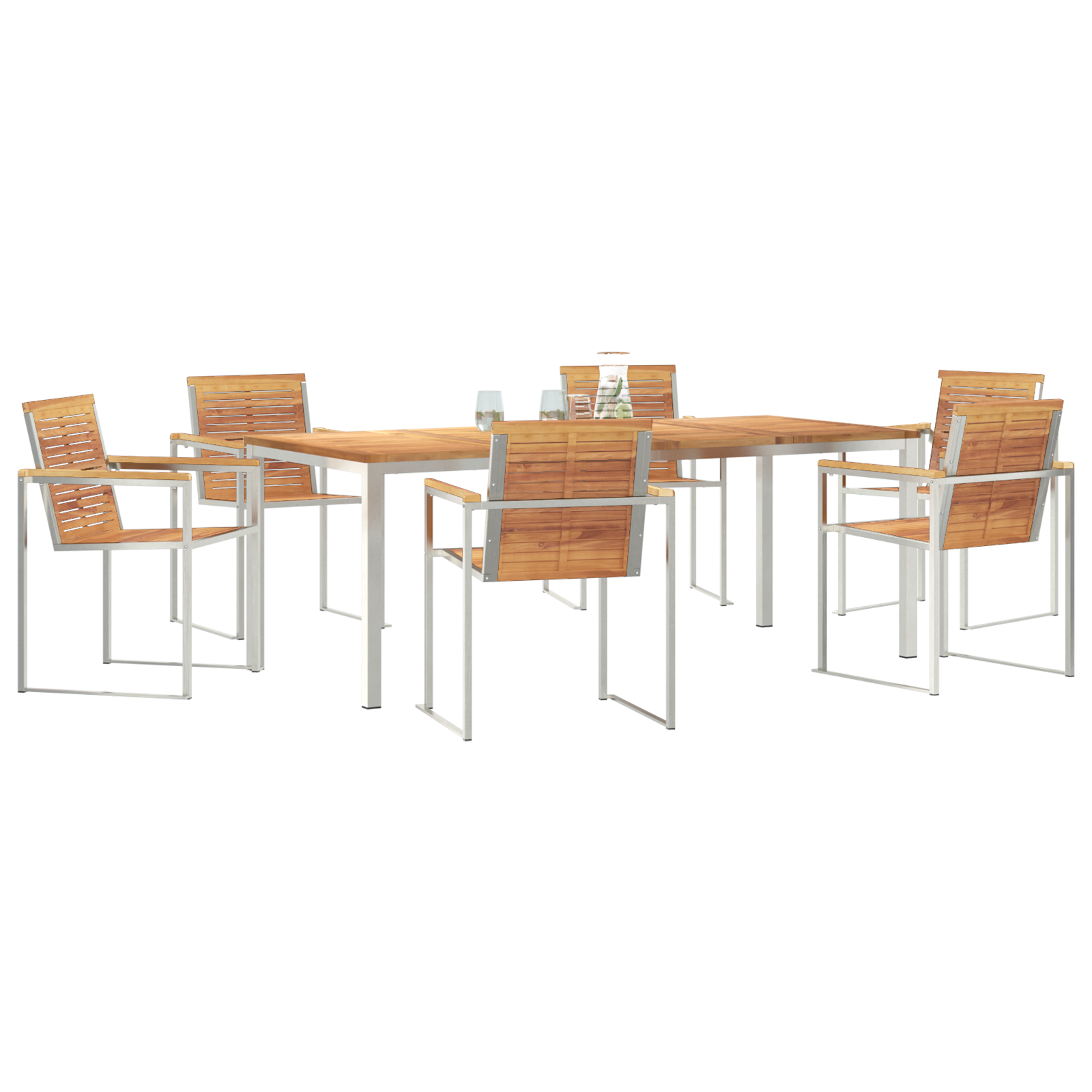 Hage Spisegruppe 7 pcs Massivt teaktre