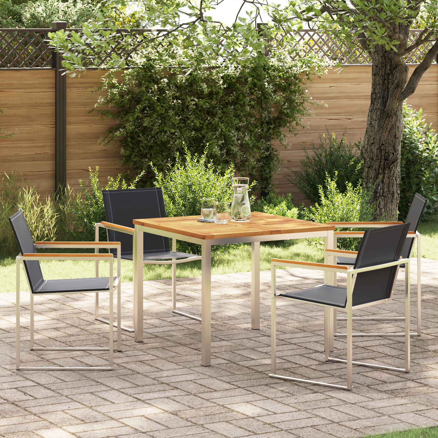 HageSpisestueSett 5 pcs Solid Teaktre