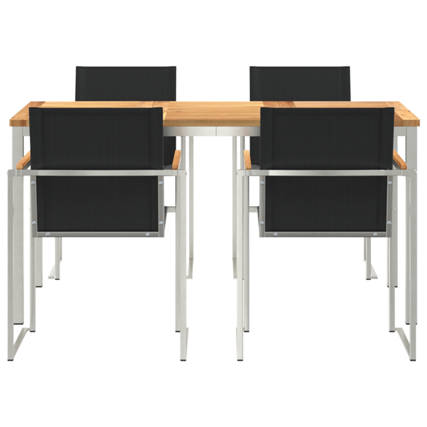 Hage Spisegruppe 5 pcs Massiv teak og rustfritt stål