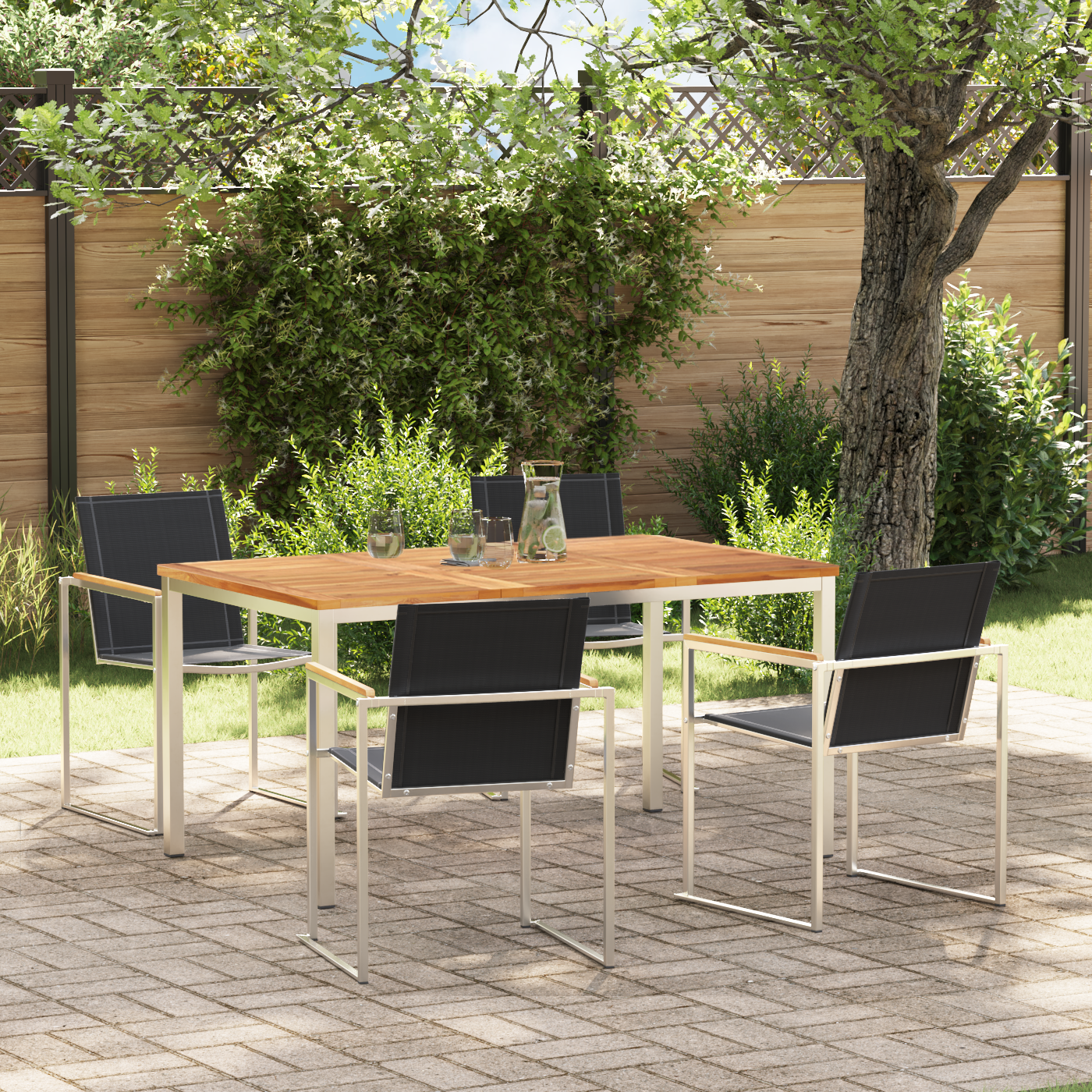 HageSpisestueSett 5 pcs Solid Teaktre
