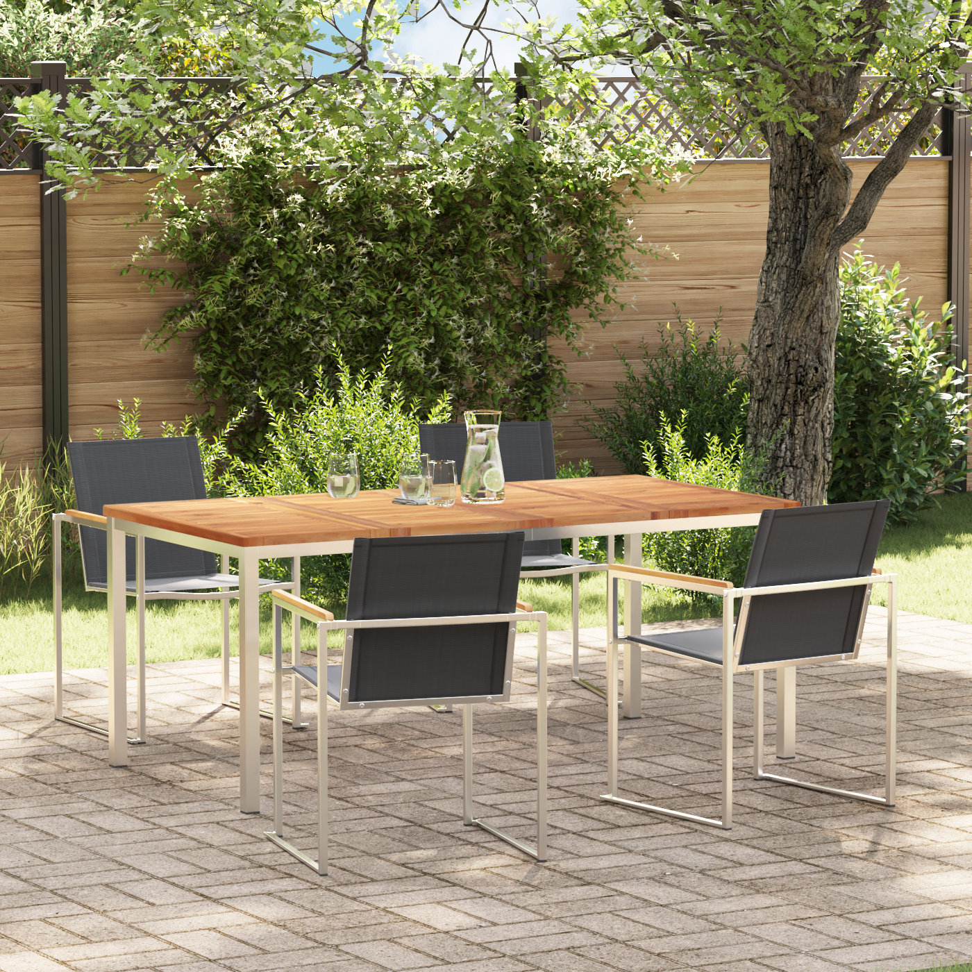 HageSpisestueSett 5 pcs Solid Teaktre
