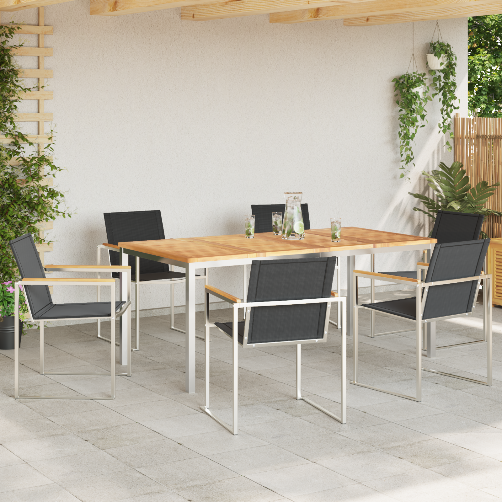 HageSpisestueSett 7 pcs Solid Teaktre