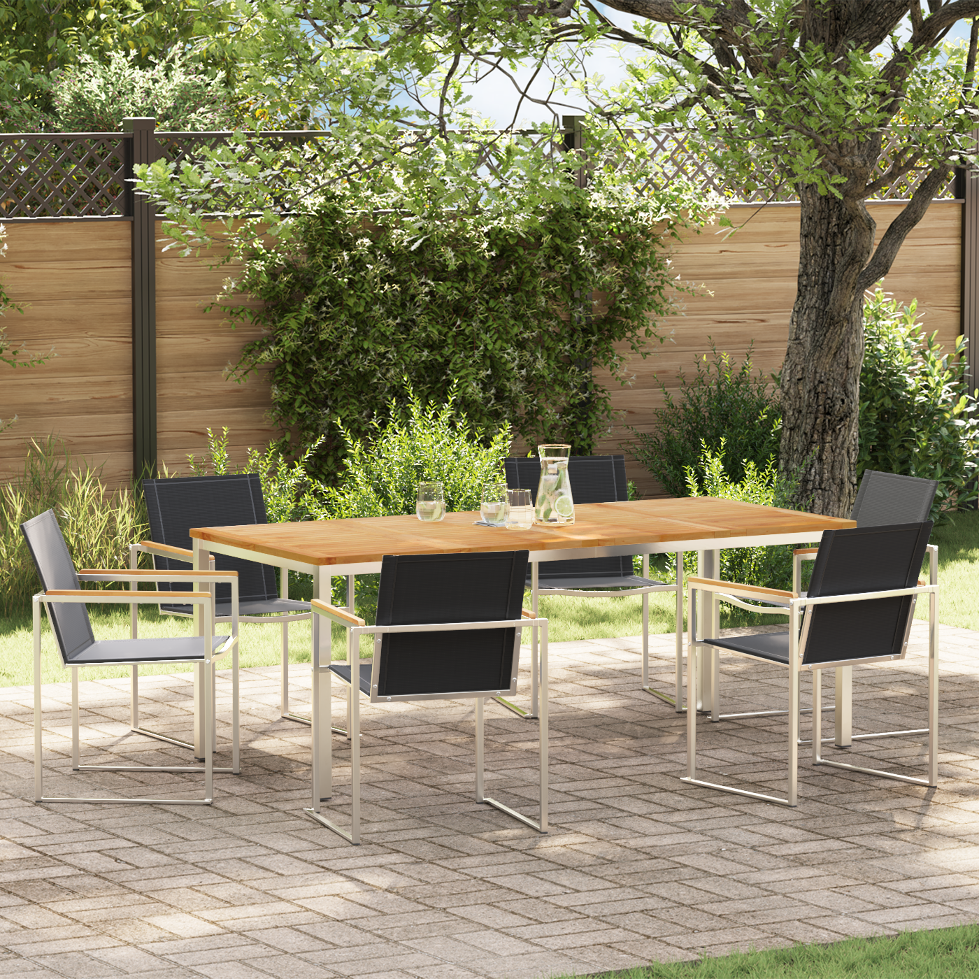 HageSpisestueSett 7 pcs Solid Teaktre
