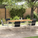 Hage Spisegruppe 7 pcs Massiv teak og rustfritt stål