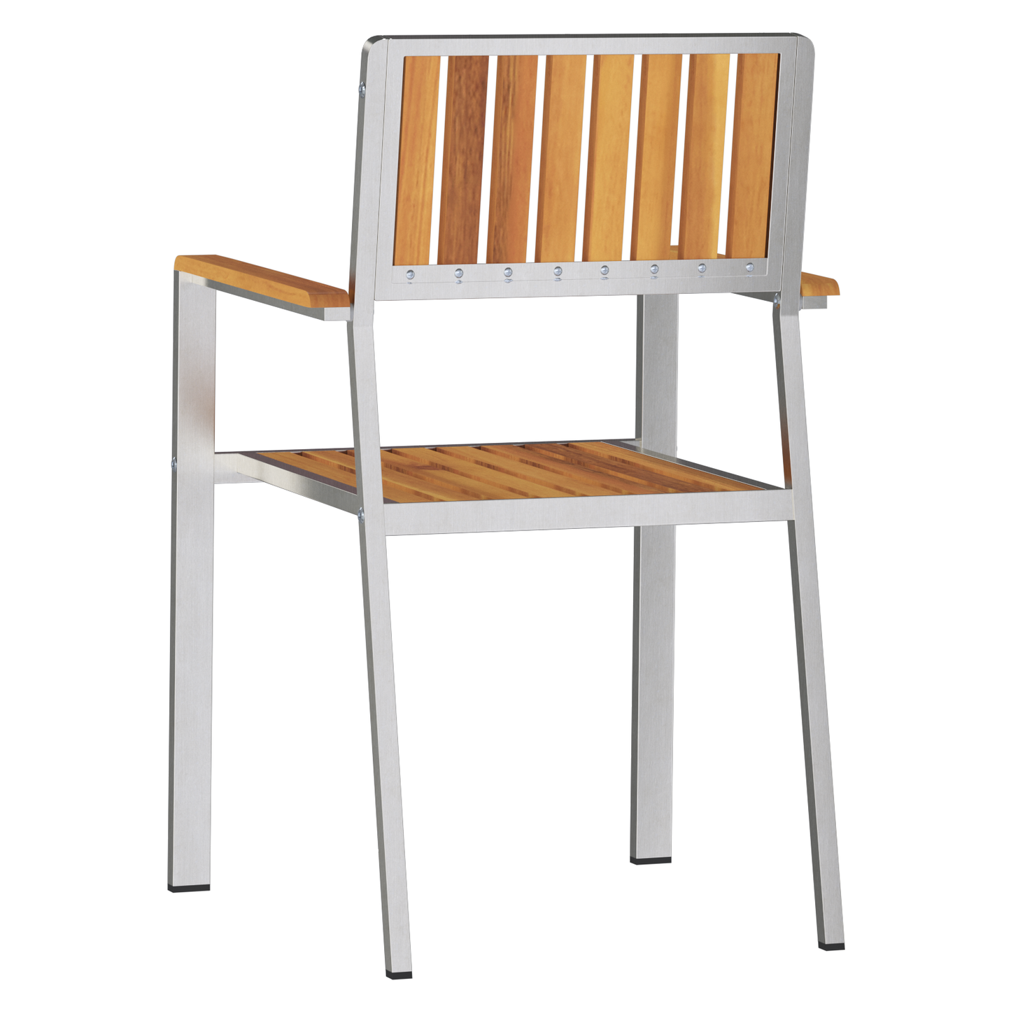 Hage Stol 8 pcs Massiv teak og rustfritt stål