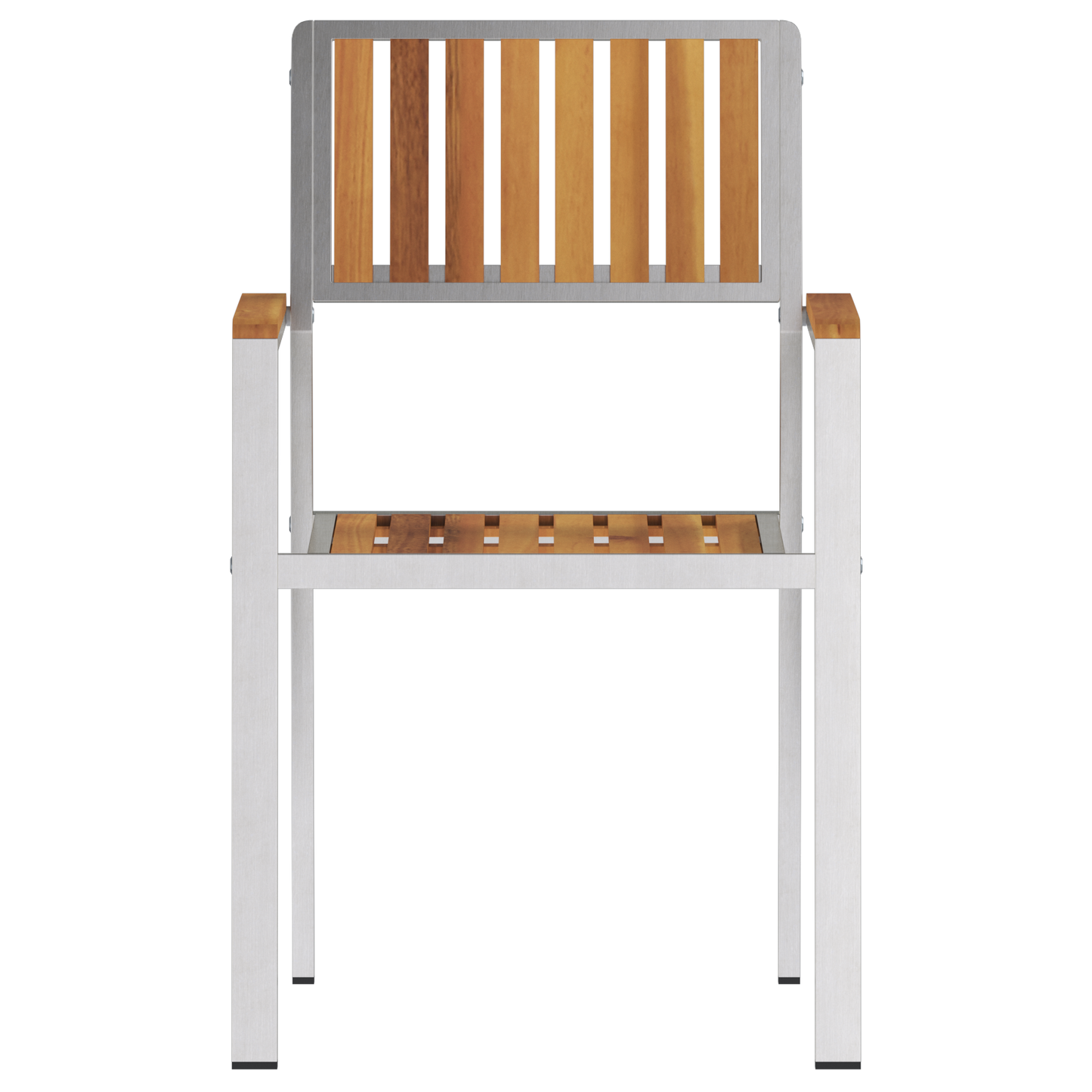 Hage Stol 8 pcs Massiv teak og rustfritt stål