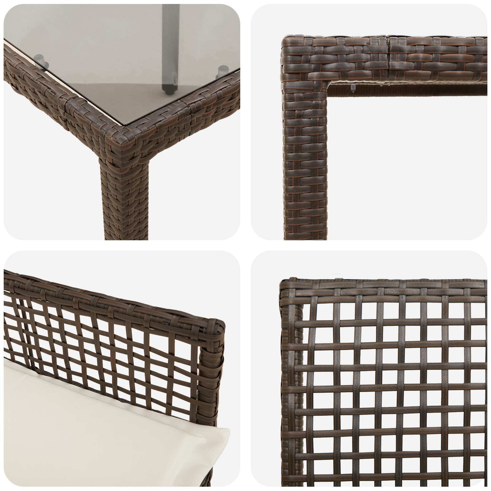 Hage Spisegruppe 3 pcs Brun Poly rattan
