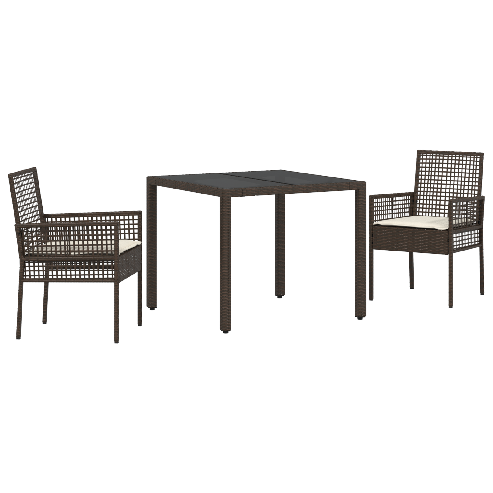 Hage Spisegruppe 3 pcs Brun Poly rattan