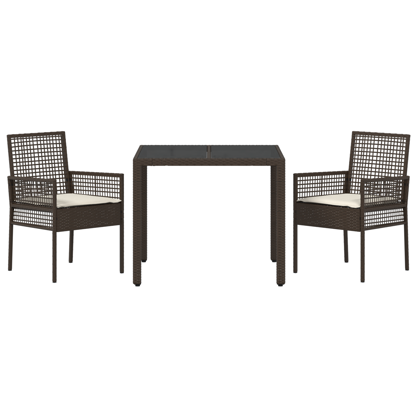 Hage Spisegruppe 3 pcs Brun Poly rattan