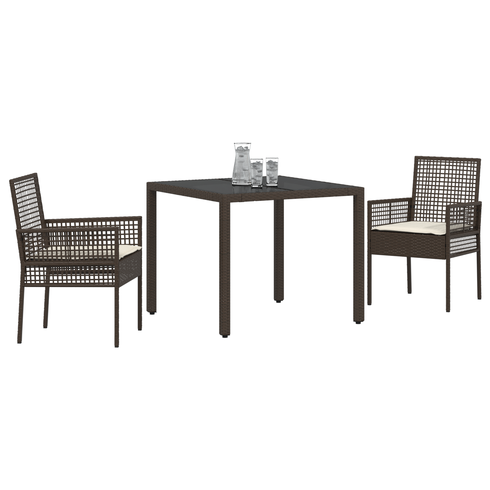 Hage Spisegruppe 3 pcs Brun Poly rattan