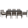 Hage Spisegruppe 9 pcs Brun Poly rattan