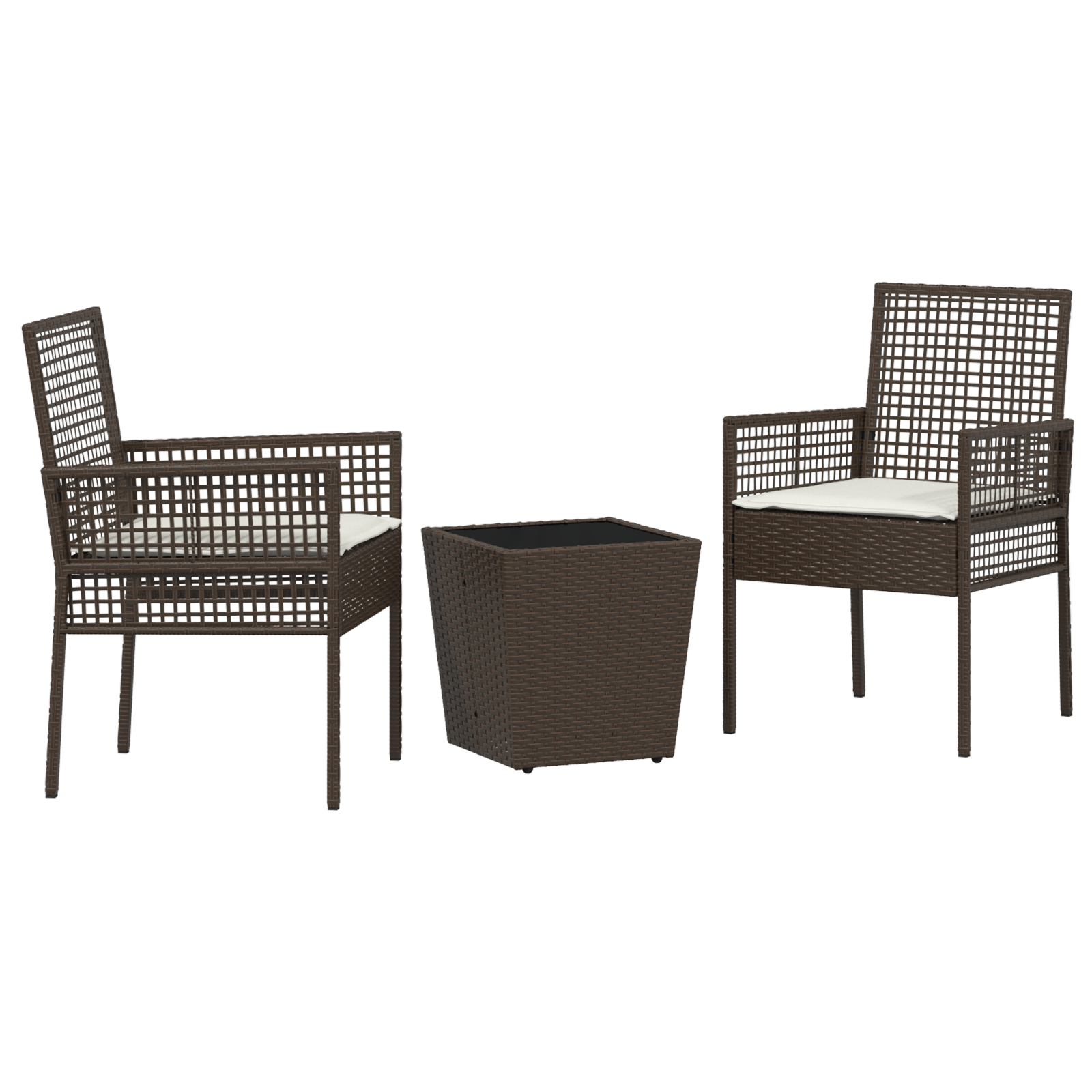 Hage Bistro Sett 3 pcs Brun Poly rattan