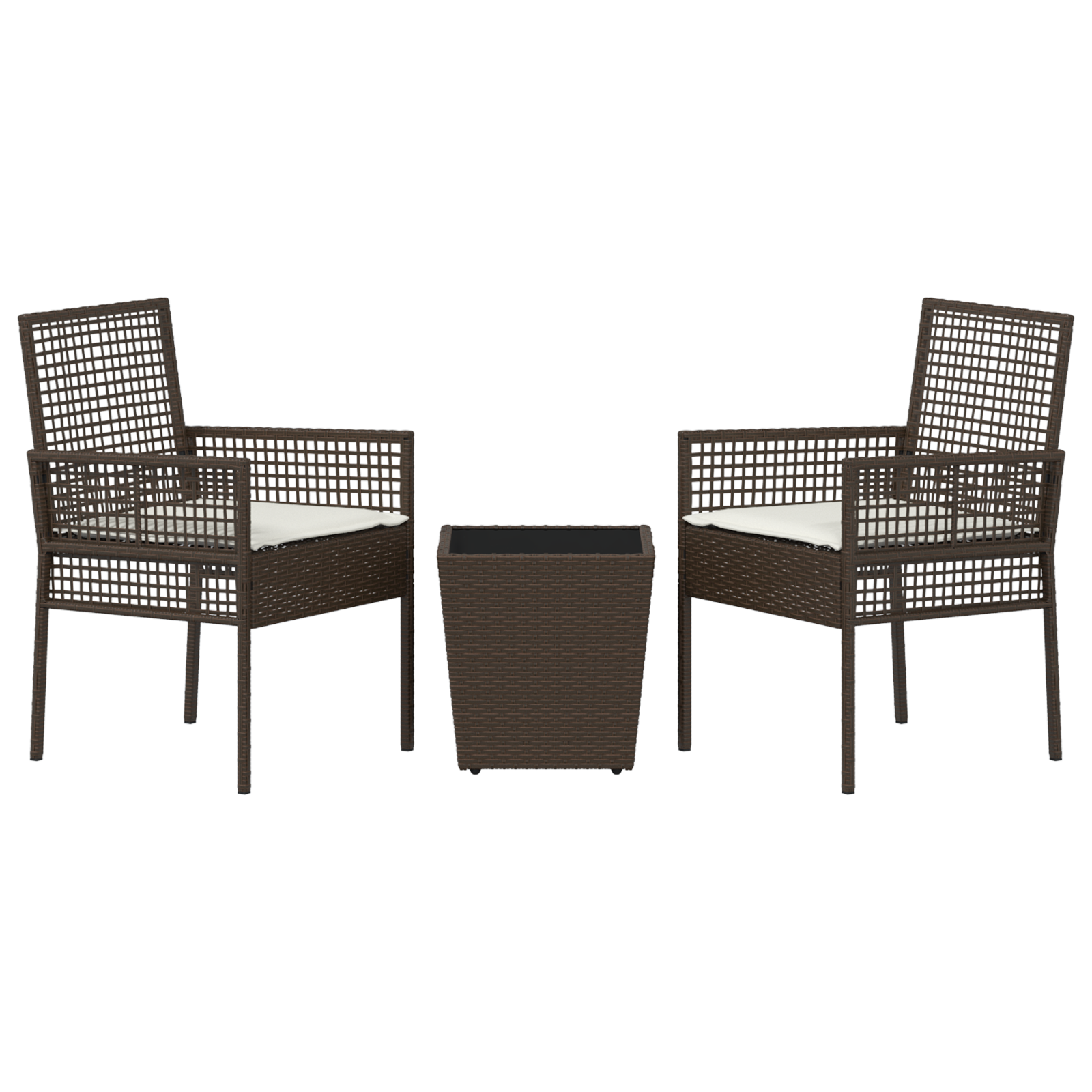 Hage Bistro Sett 3 pcs Brun Poly rattan