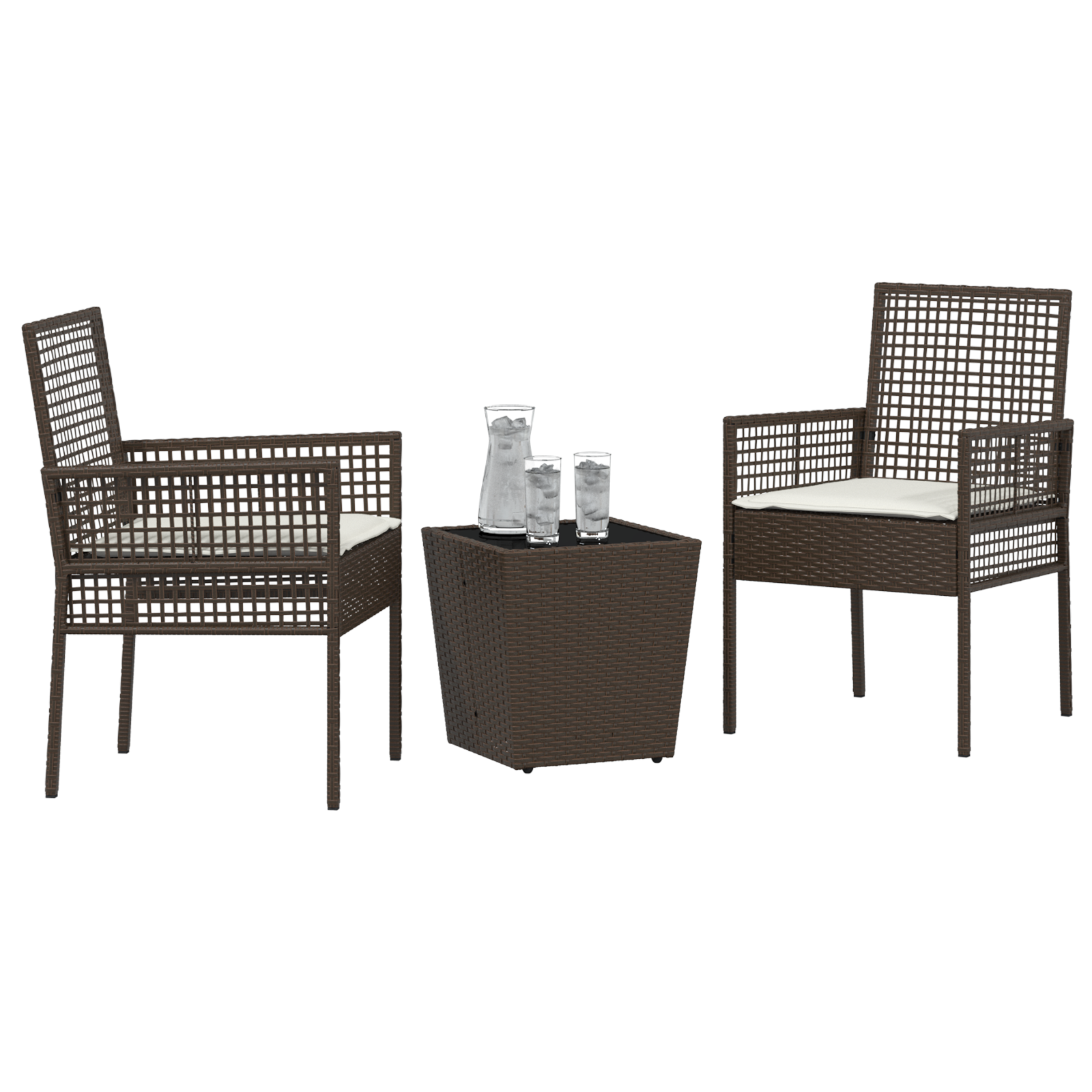 Hage Bistro Sett 3 pcs Brun Poly rattan