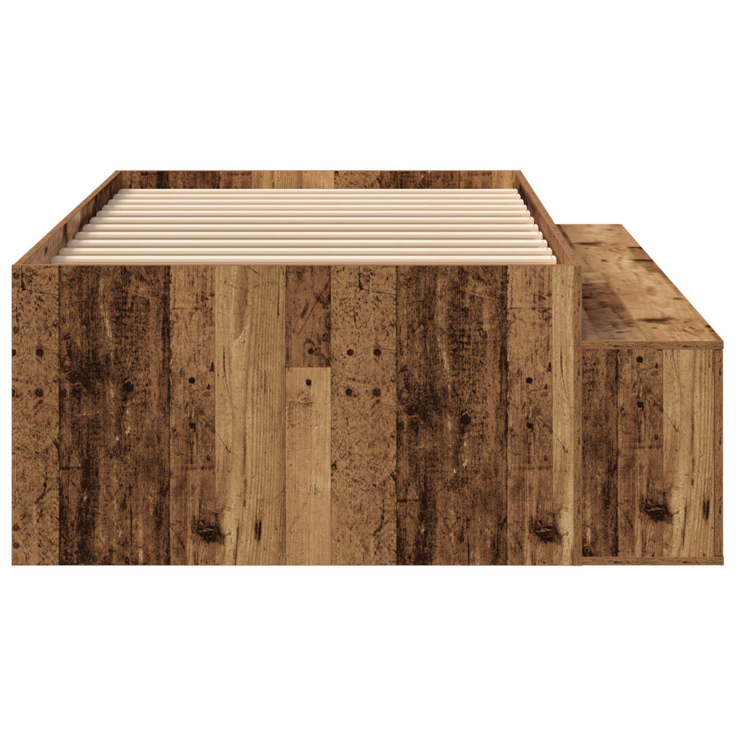 Sengestamme med skuff Gamle tre 90 x 200 cm Konstruert tre