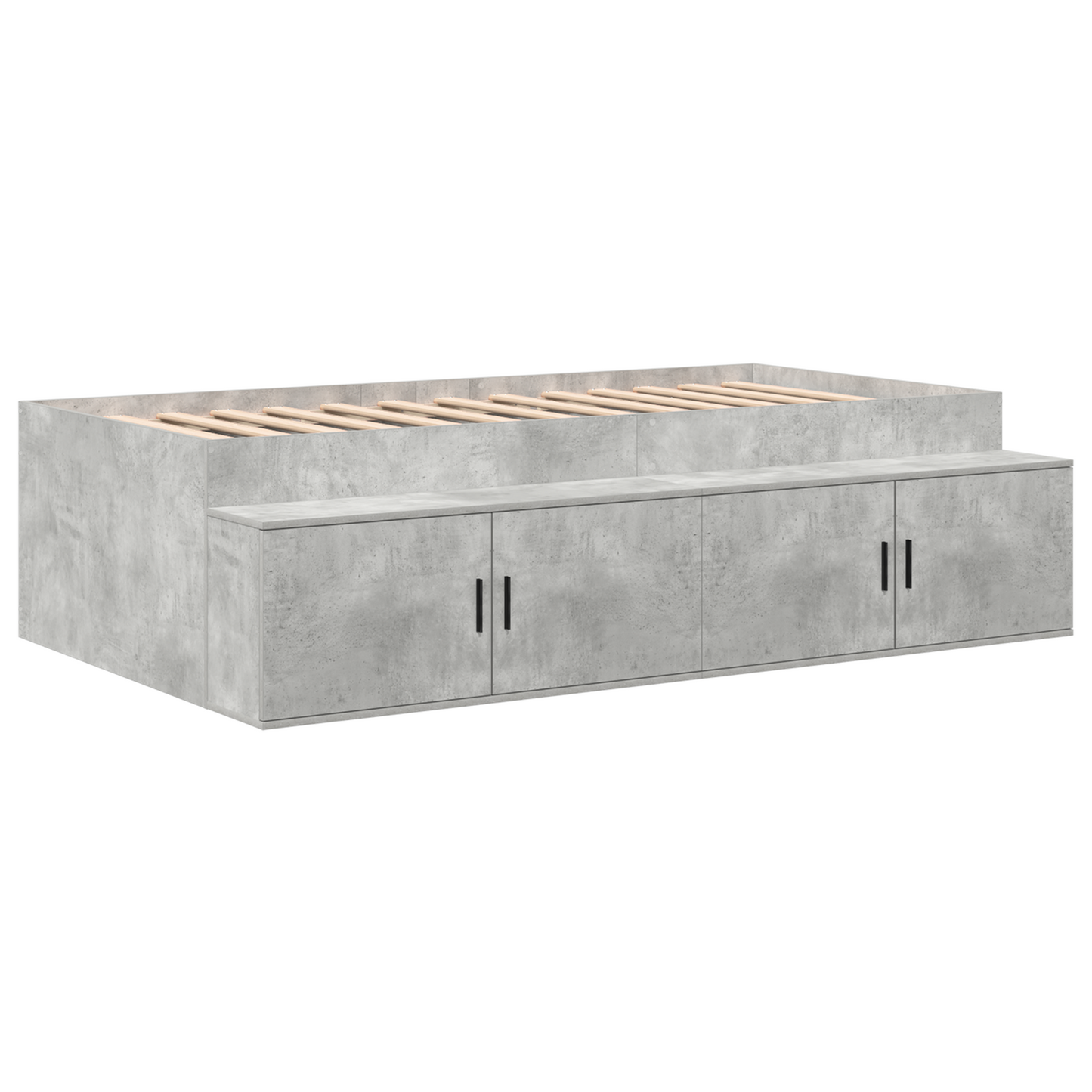 Sengestamme med skuff Betonggrå 80 x 200 cm Konstruert tre