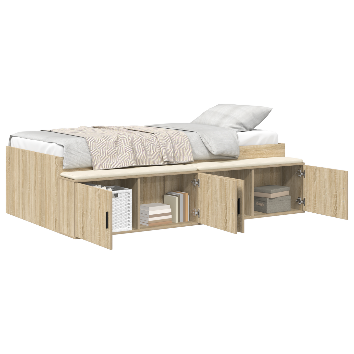 Sengestamme med skuff Sonoma eik 70 x 190 cm Konstruert tre