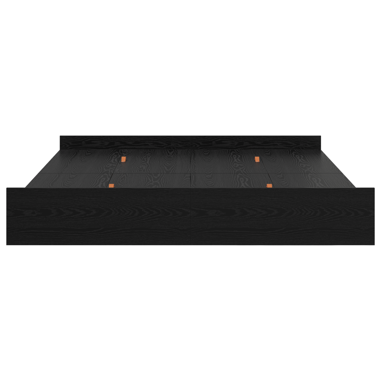 Seng med lagring Svart Eik 200 x 200 cm Konstruert tre