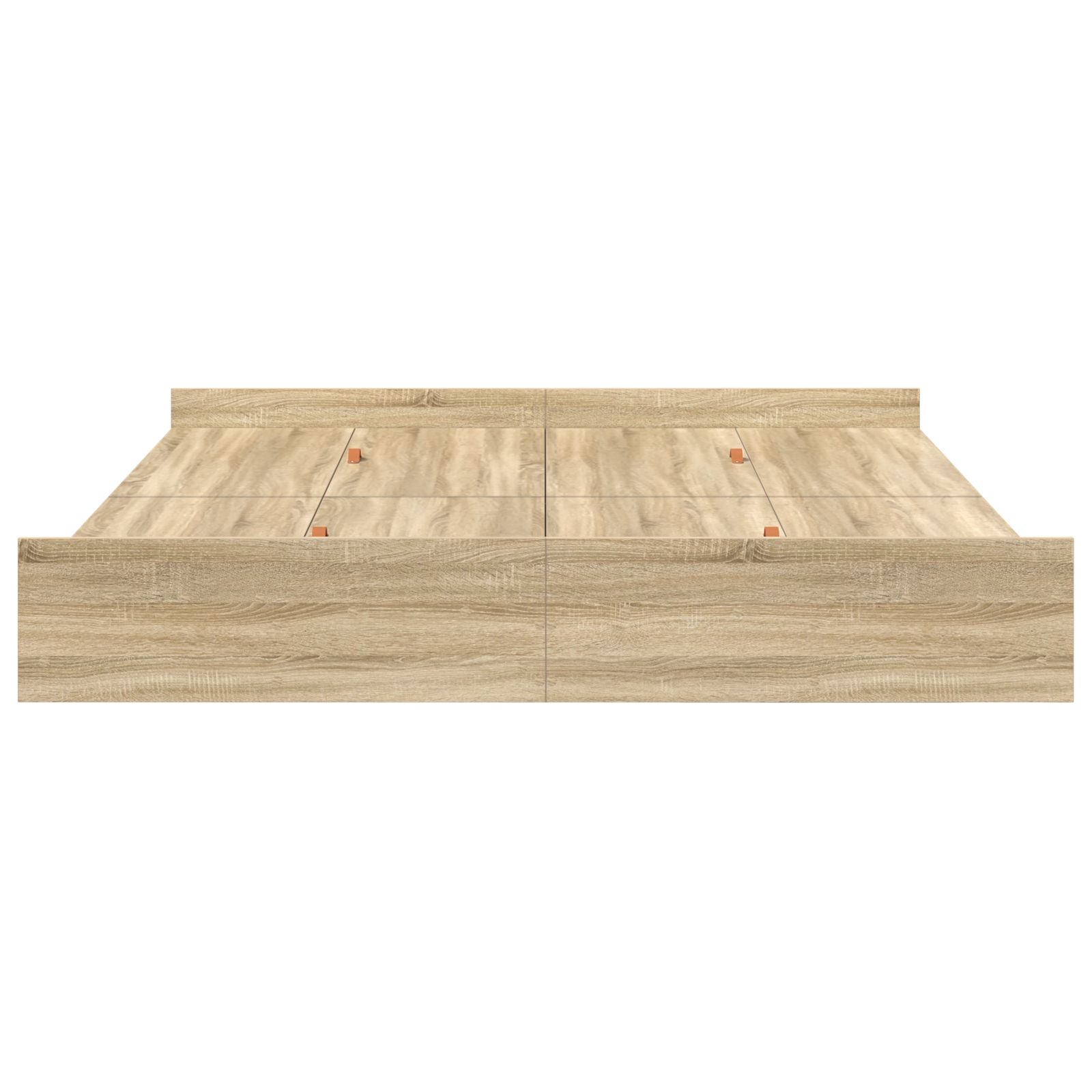 Seng med lagring Sonoma eik 200 x 200 cm Konstruert tre