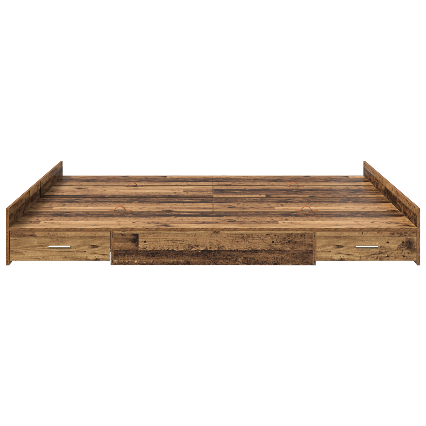 Seng med lagring Gamle tre 200 x 200 cm Konstruert tre