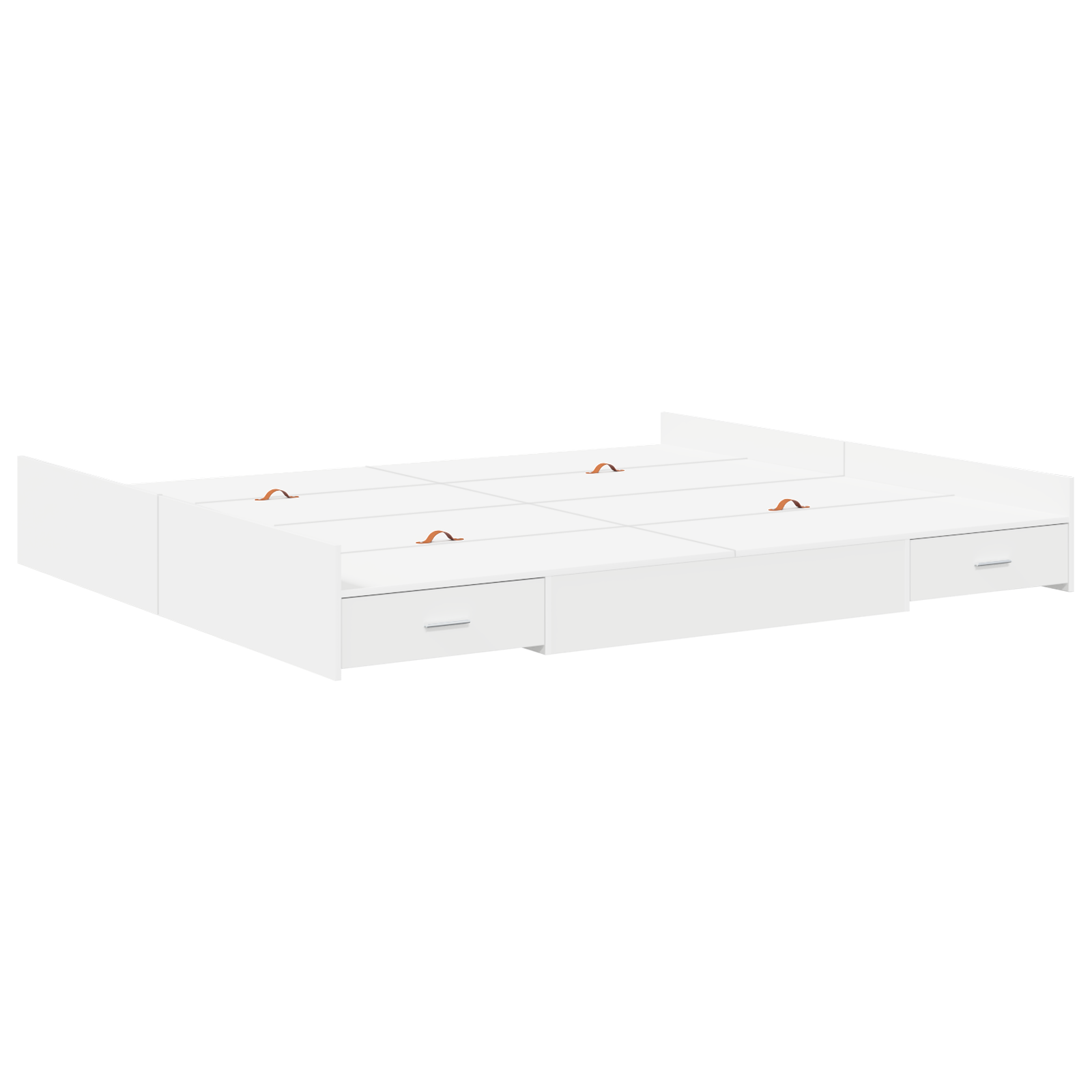 Seng med lagring med skuff Hvit 180 x 200 cm Konstruert tre