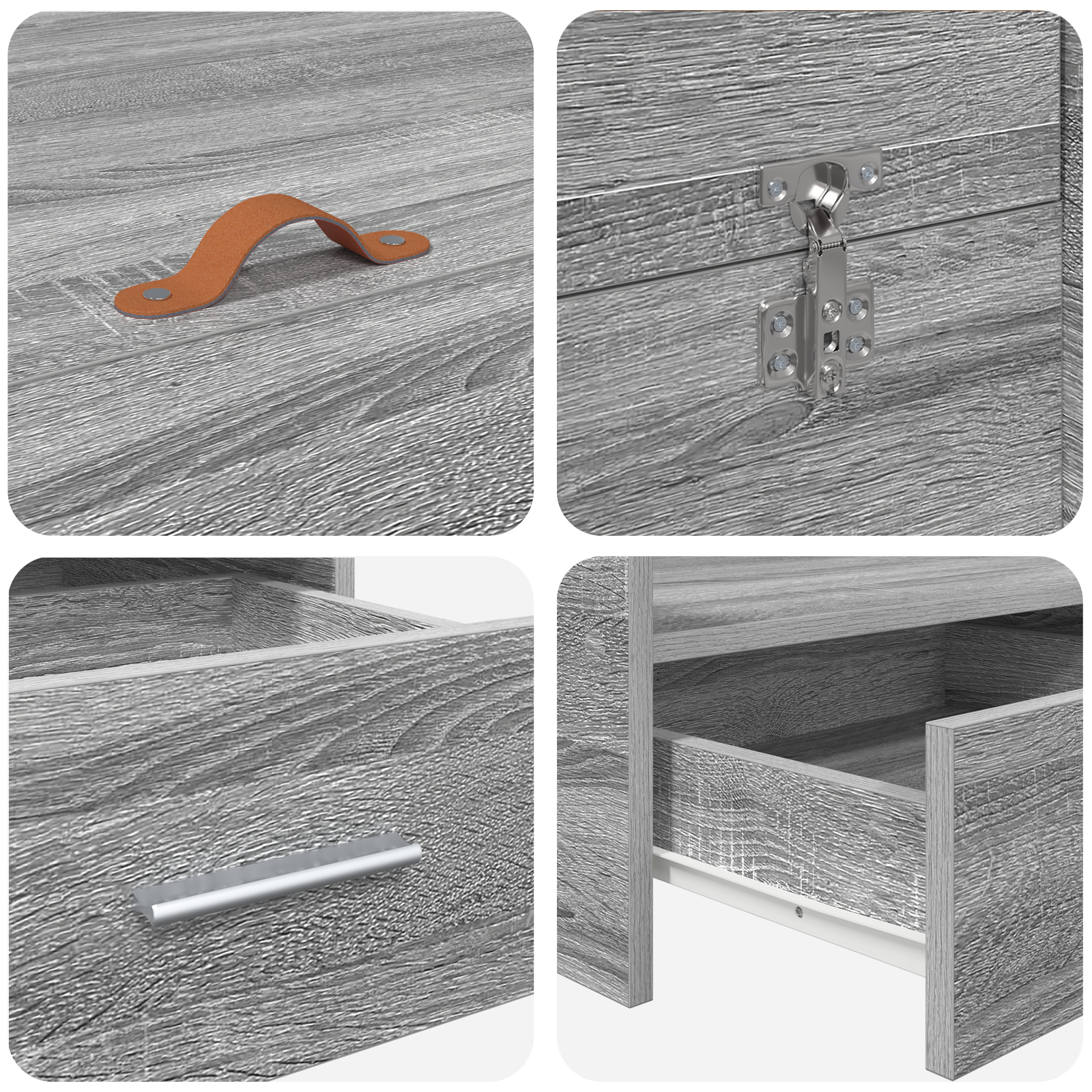 Seng med lagring Grå Sonoma 180 x 200 cm Konstruert tre