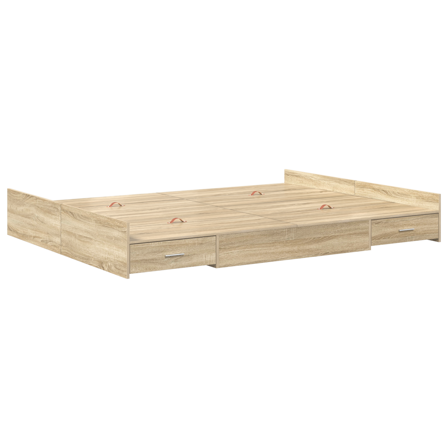 Seng med lagring Sonoma eik 160 x 200 cm Konstruert tre