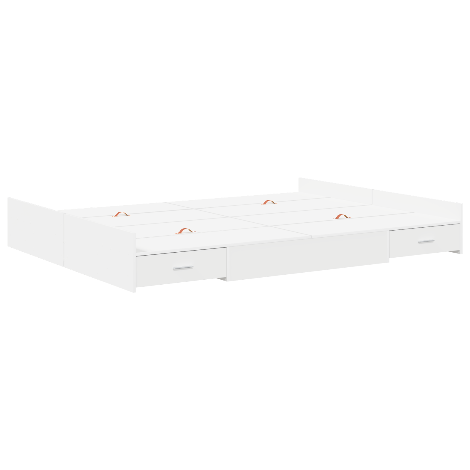 Seng med lagring med skuff Hvit 140 x 200 cm Konstruert tre