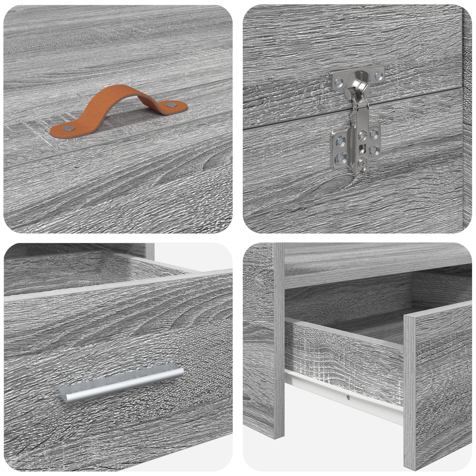 Seng med lagring Grå Sonoma 140 x 200 cm Konstruert tre