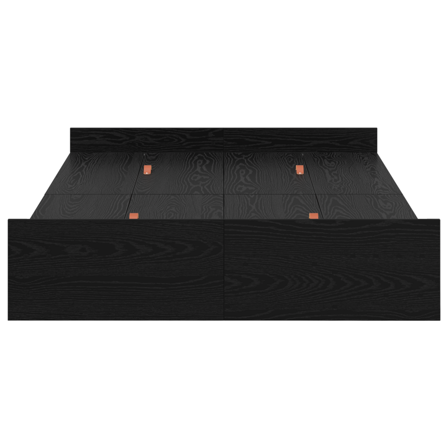 Seng med lagring Svart Eik 120 x 200 cm Konstruert tre