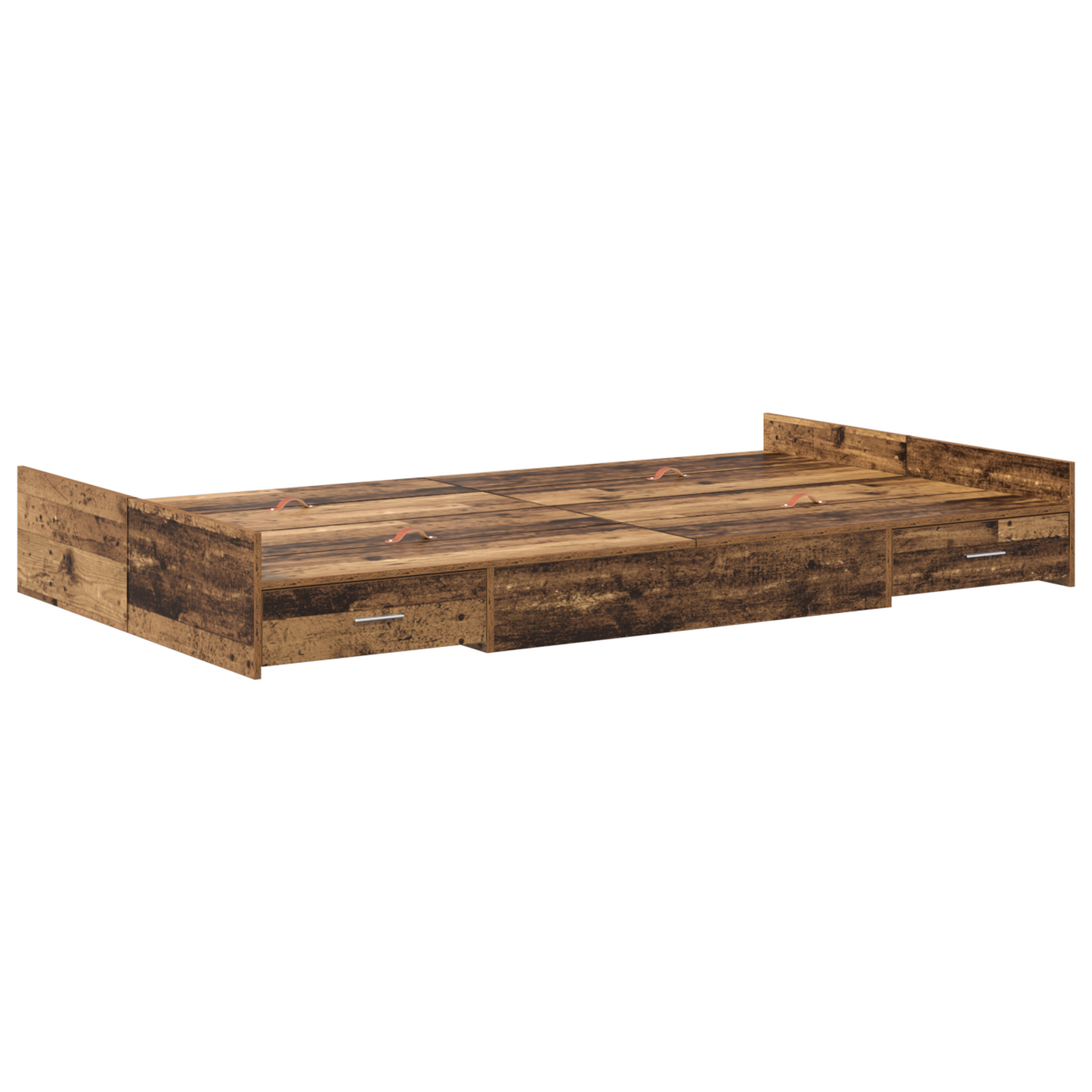 Seng med lagring Gamle tre 120 x 200 cm Konstruert tre