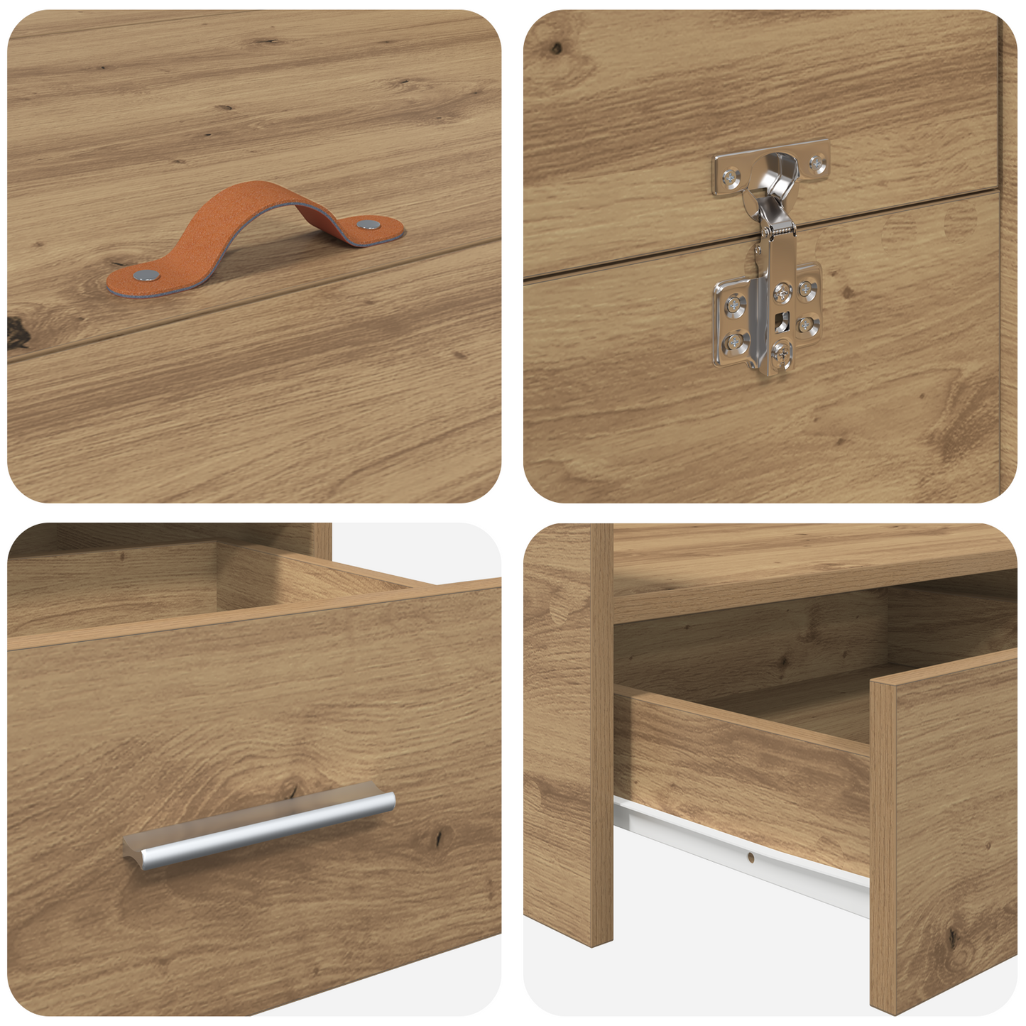 Seng med lagring Artisan Eik 140 x 190 cm Konstruert tre