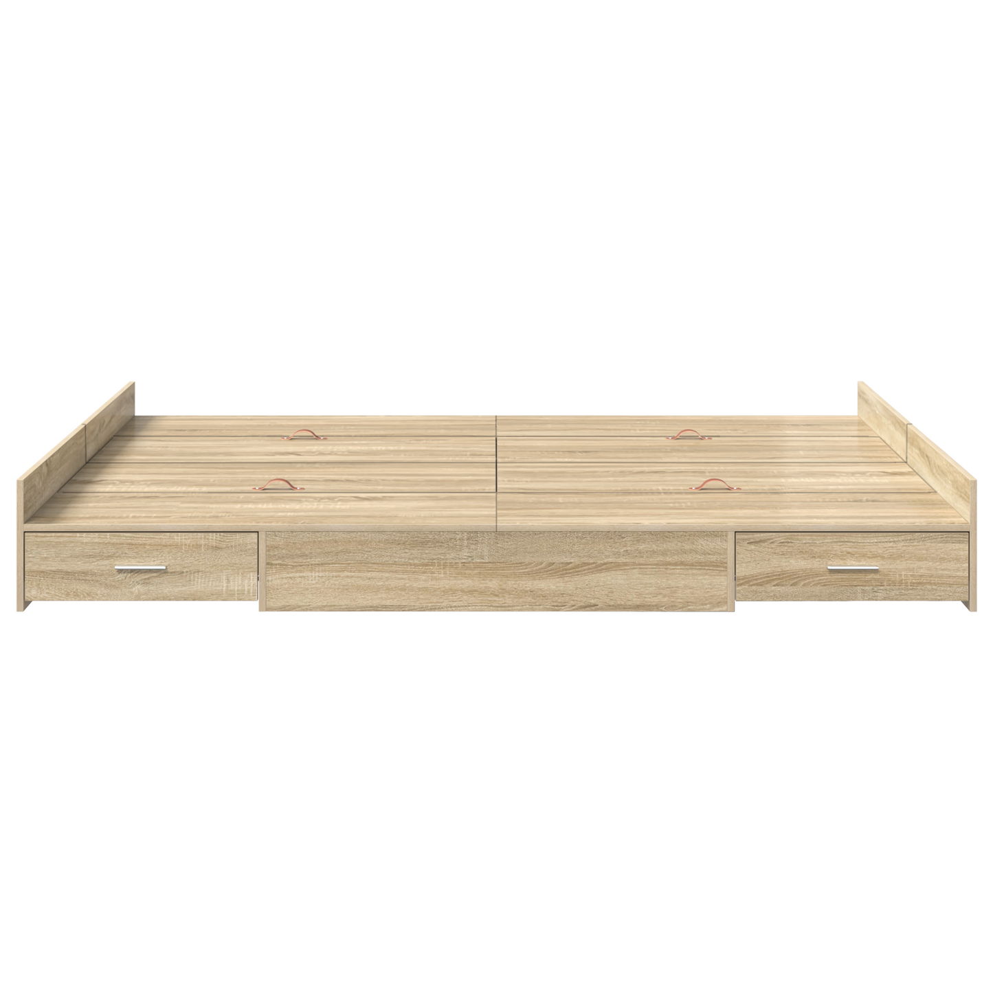 Seng med lagring Sonoma eik 135 x 190 cm Konstruert tre