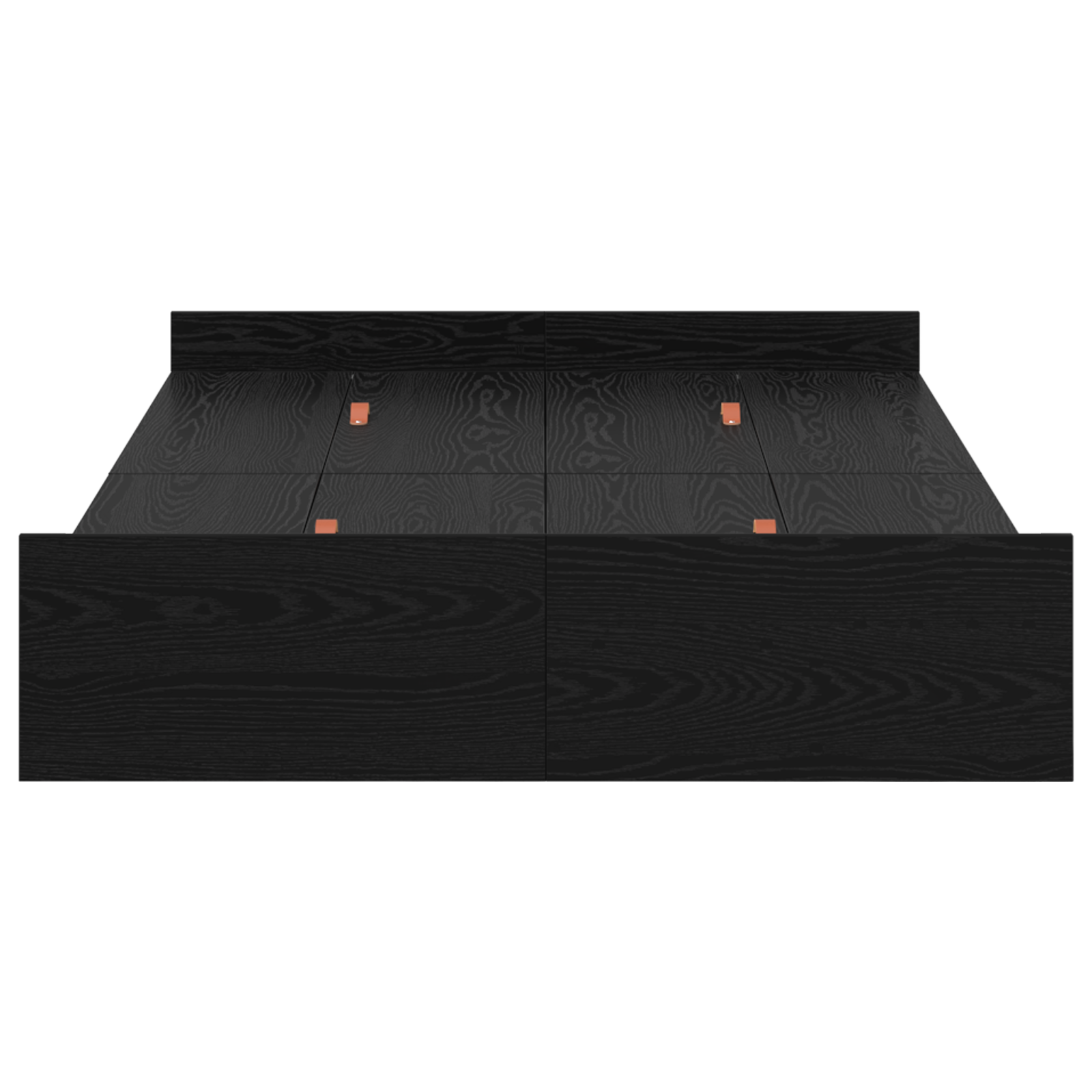 Seng med lagring Svart Eik 120 x 190 cm Konstruert tre