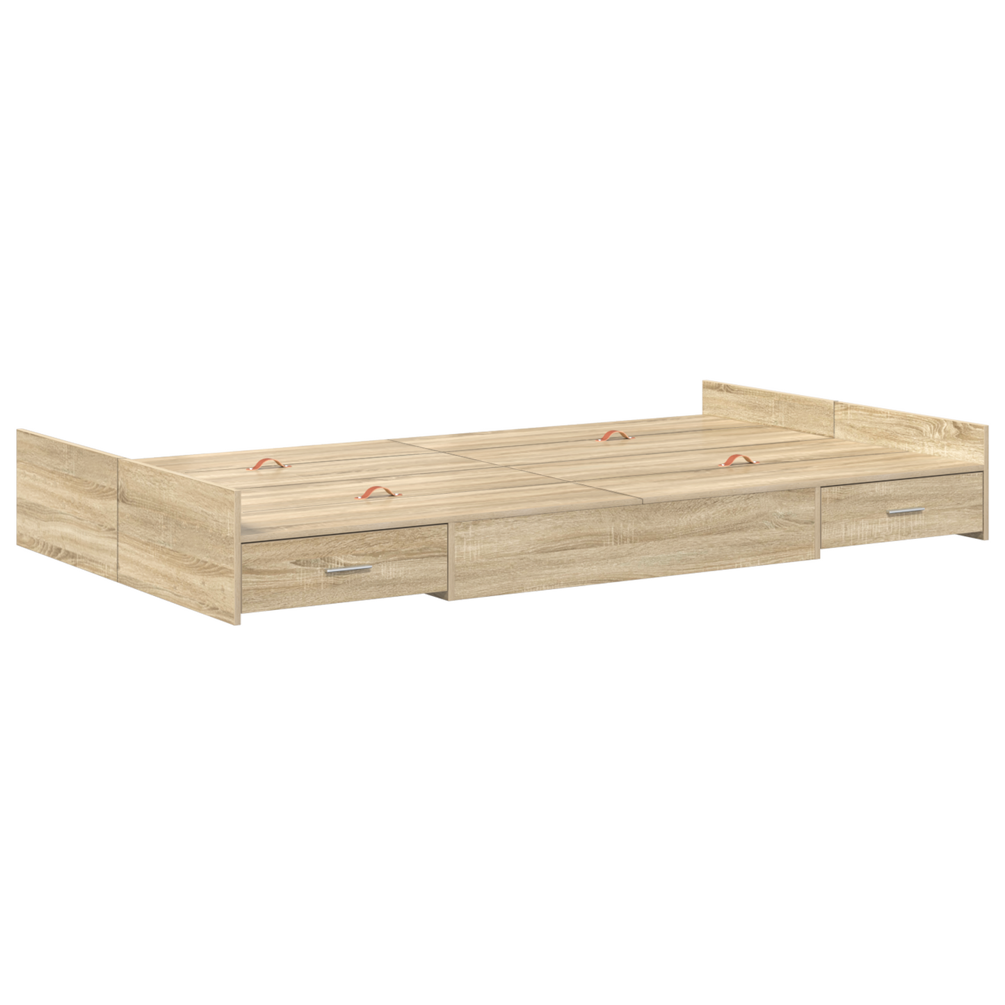 Seng med lagring Sonoma eik 120 x 190 cm Konstruert tre