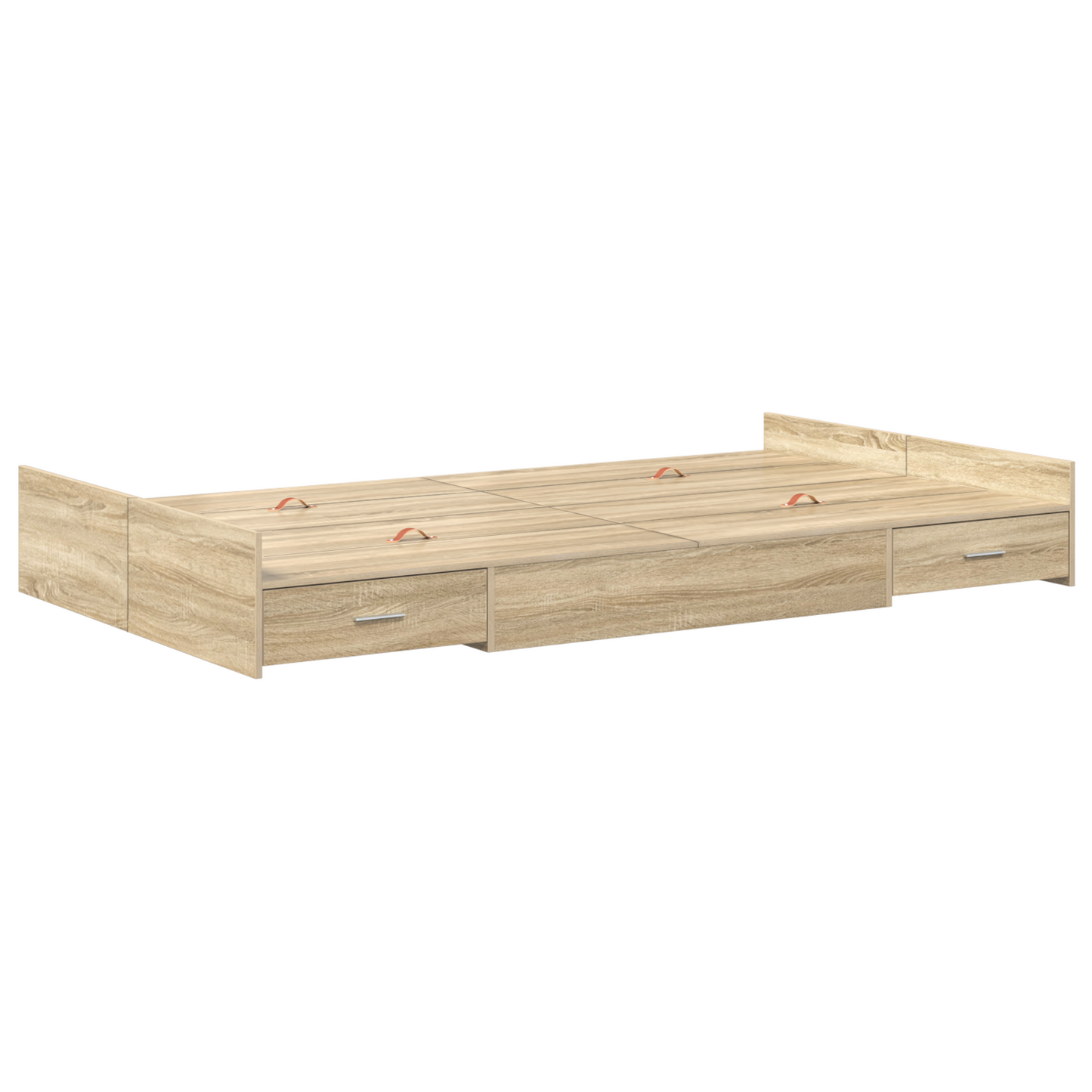 Seng med lagring Sonoma eik 120 x 190 cm Konstruert tre