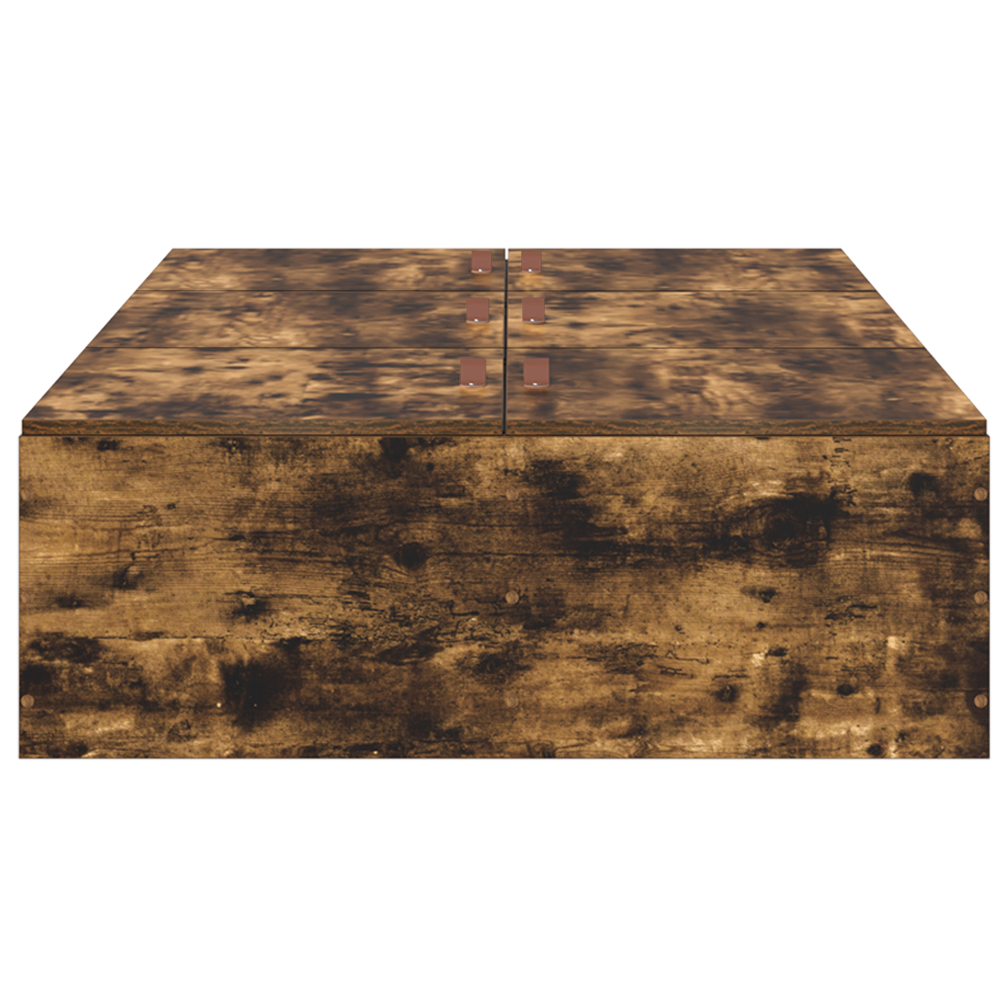 Seng med lagring Røkt eik 80 x 200 cm Konstruert tre