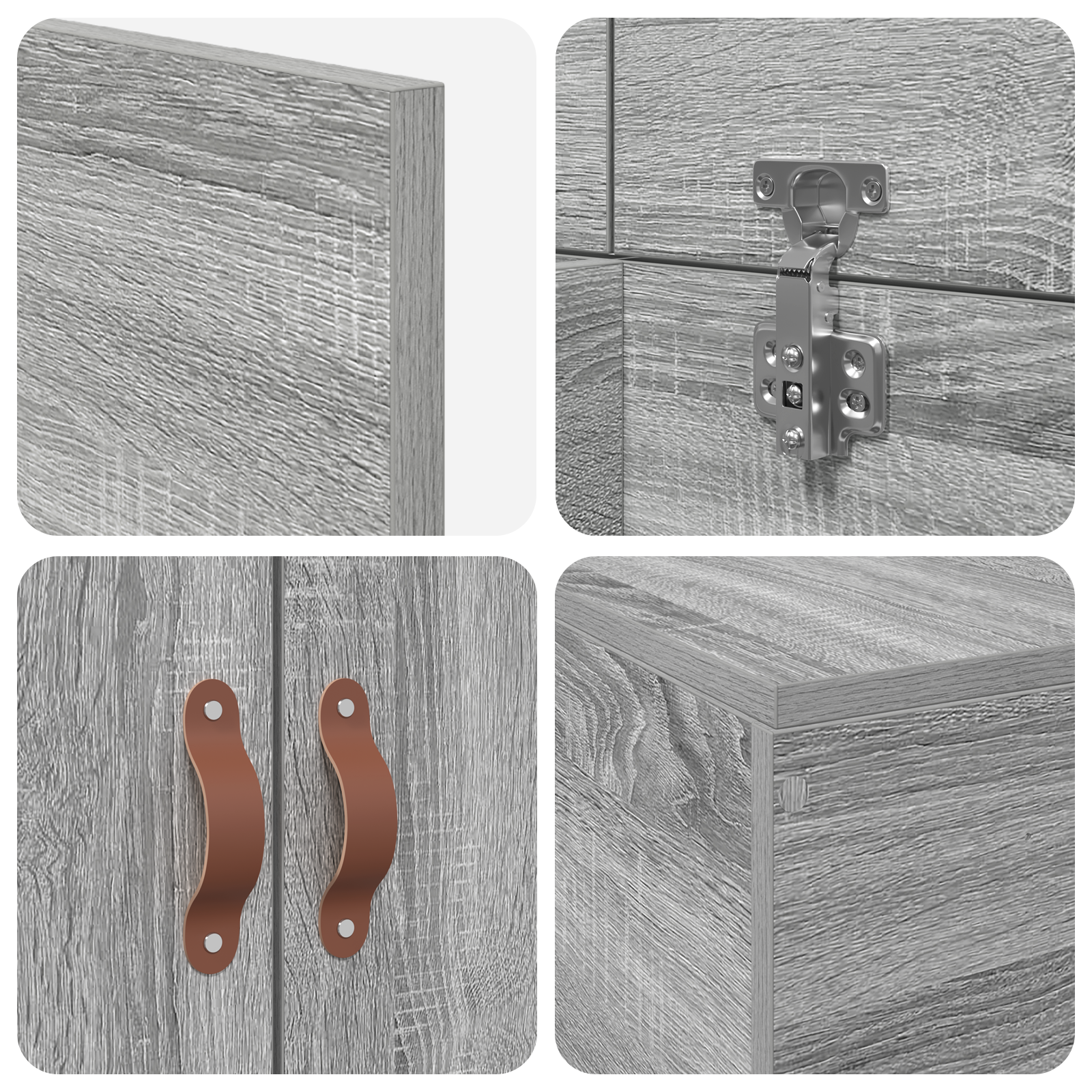 Seng med lagring Grå Sonoma 80 x 200 cm Konstruert tre