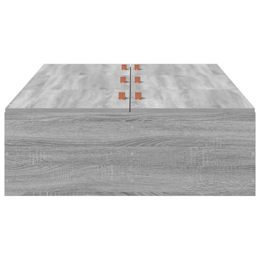 Seng med lagring Grå Sonoma 80 x 200 cm Konstruert tre