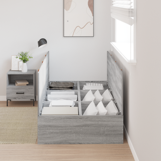 Seng med lagring Grå Sonoma 80 x 200 cm Konstruert tre